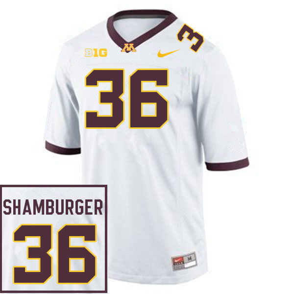 Men #36 Ryan Shamburger Minnesota Golden Gophers College Football Jerseys Sale-White